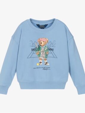 Polo by Ralph Lauren Light Blue Tennis Bear Crewneck Sweatshirt